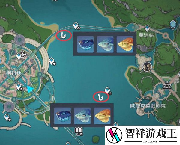 原神灰河渡手钓鱼地点分布图