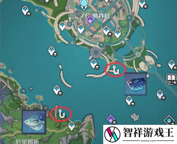 原神灰河渡手钓鱼地点分布图